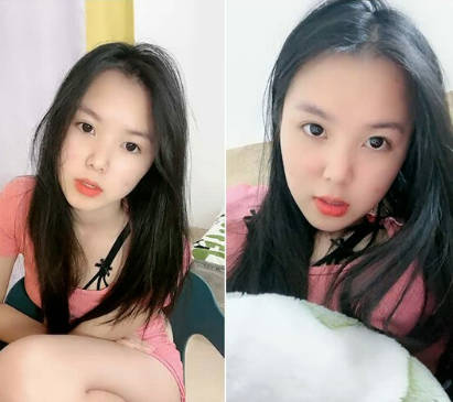 臉型圓潤氣質小清新姐姐,粉紅包身連衣裙,裙子撩起,毛毛真不少,小茓狹長粉嫩很是極品