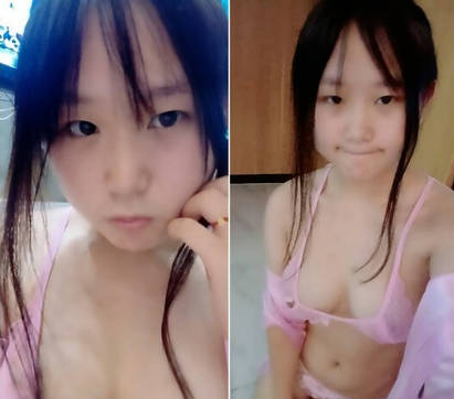 小小年紀不學好,呆萌OO後蘿lo莉型小肥妞賓館開秀,長相呆呆的,還是個粉色蝴蝶茓